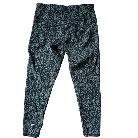 Sweaty Betty Power 7/8 Leggings Women’s S Green Leaf Print Workout Yoga Pants - Picture 3 of 6